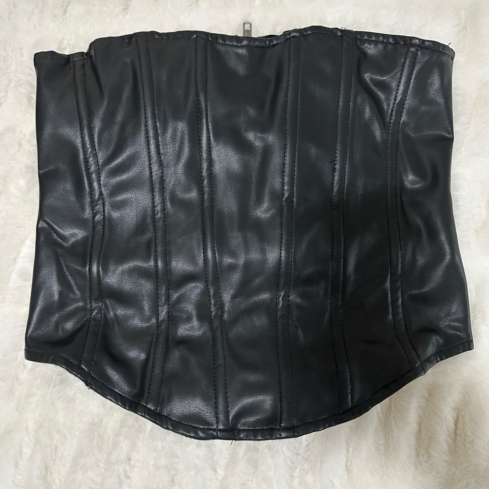 Olivaceous Black Corset Top